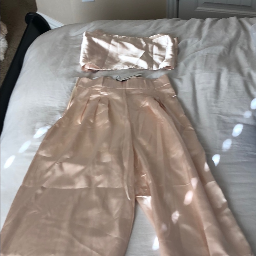 Silk pants and tube top